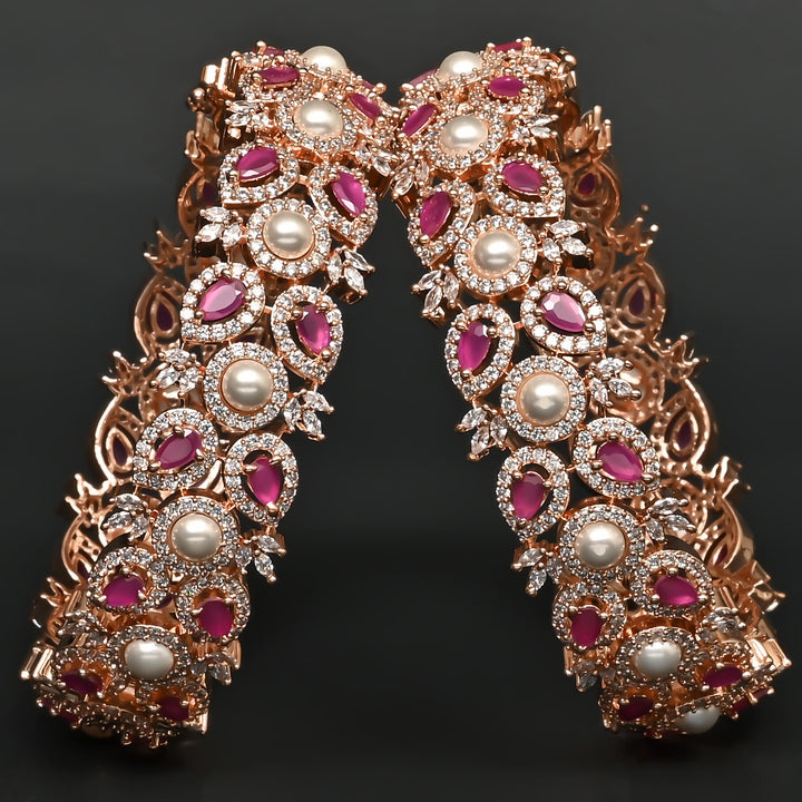 CZ Rose Gold Bangles