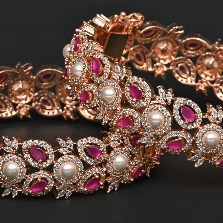 CZ Rose Gold Bangles