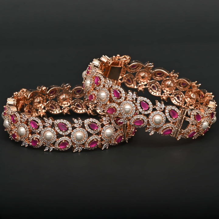 CZ Rose Gold Bangles
