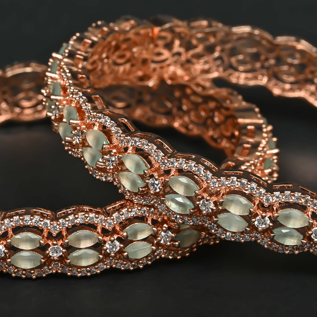 CZ Rose Gold Bangles