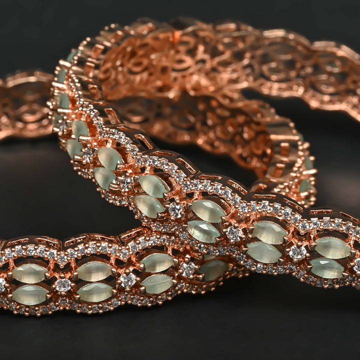 CZ Rose Gold Bangles