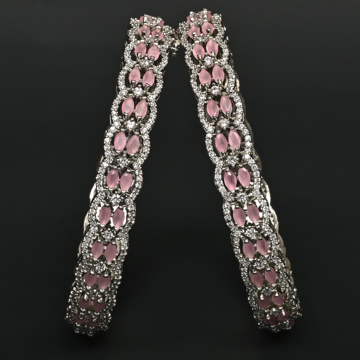 CZ White Gold Bangles