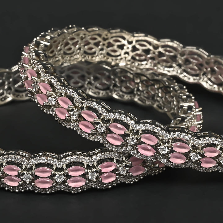 CZ White Gold Bangles