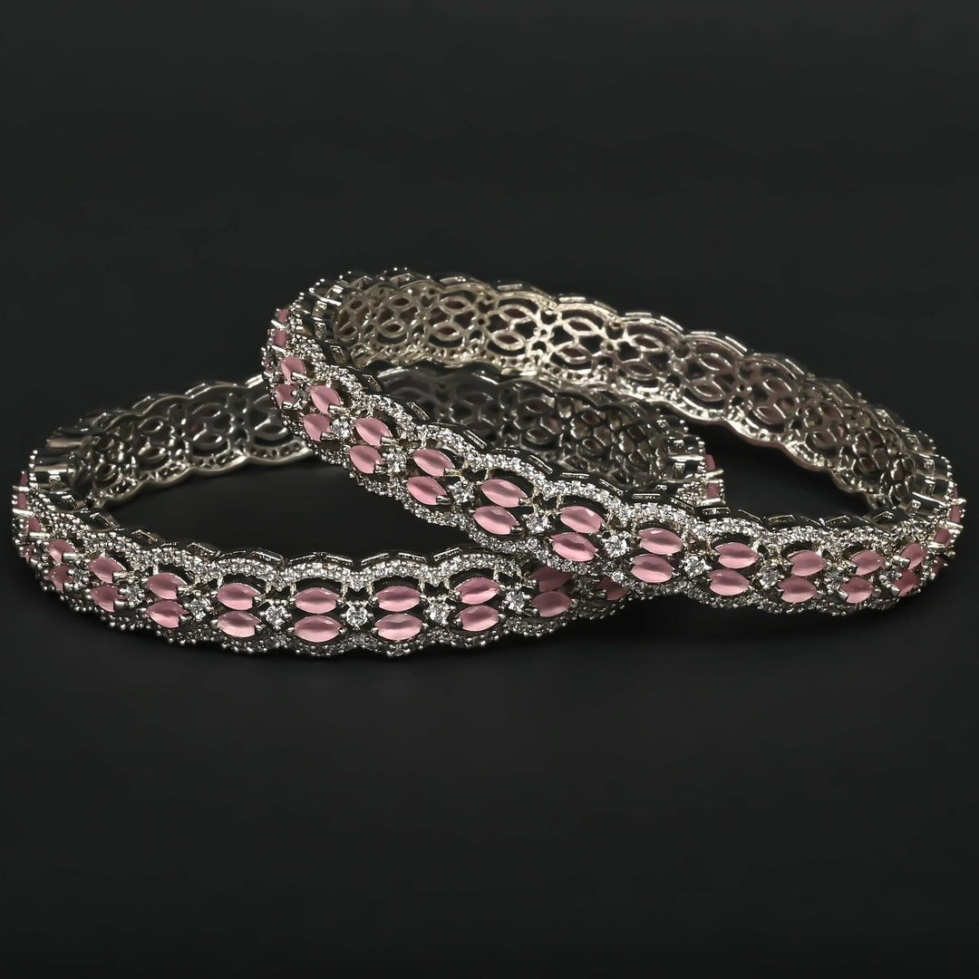 CZ White Gold Bangles