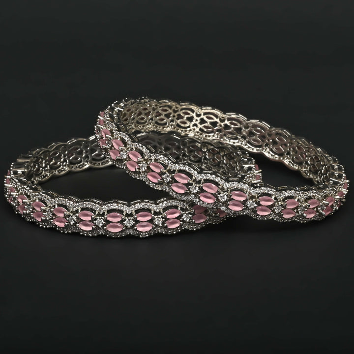 CZ White Gold Bangles