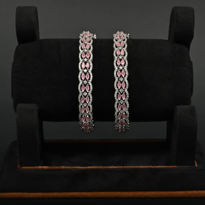 CZ White Gold Bangles