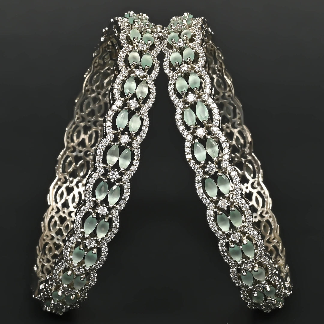 CZ White Gold Bangles