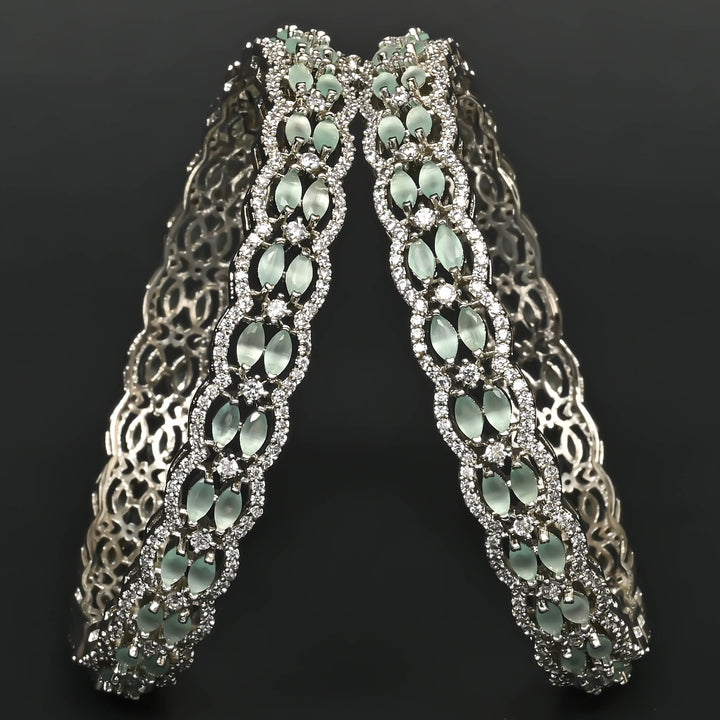 CZ White Gold Bangles