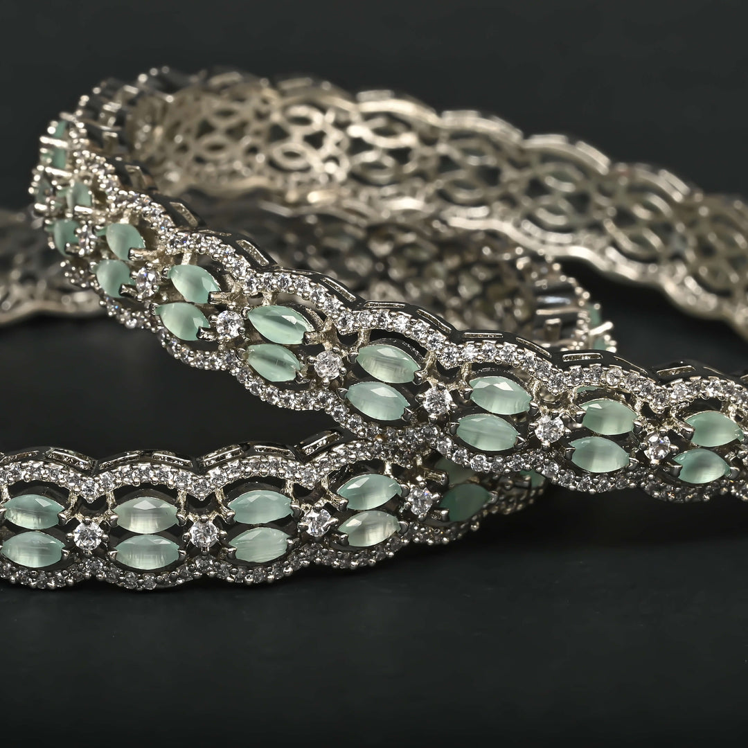 CZ White Gold Bangles