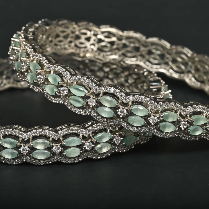 CZ White Gold Bangles