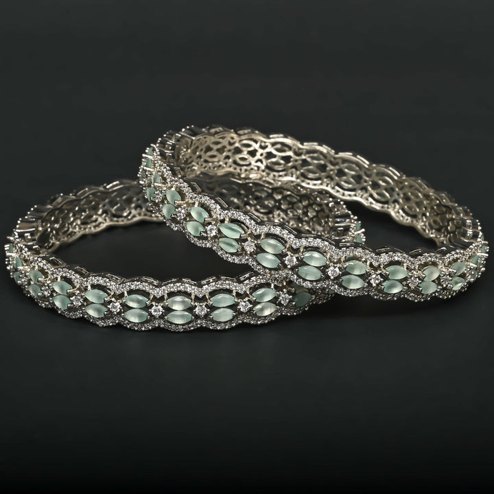 CZ White Gold Bangles