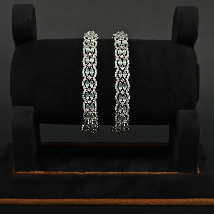 CZ White Gold Bangles