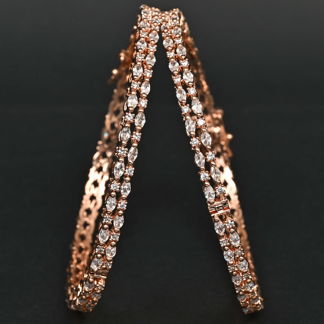 CZ Rose Gold Bangles