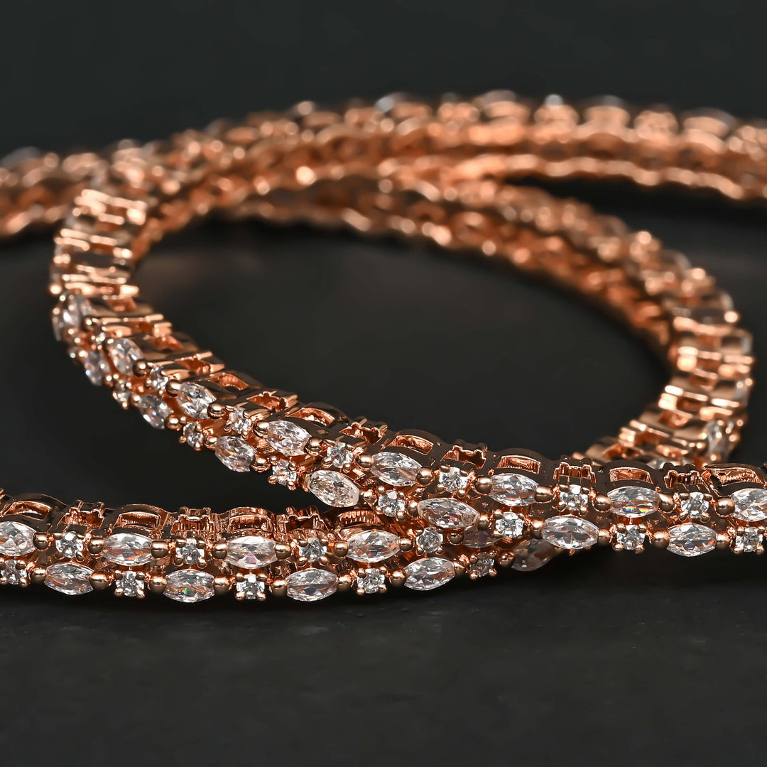 CZ Rose Gold Bangles