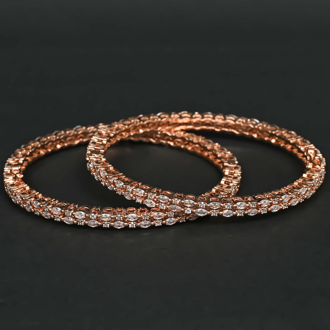 CZ Rose Gold Bangles