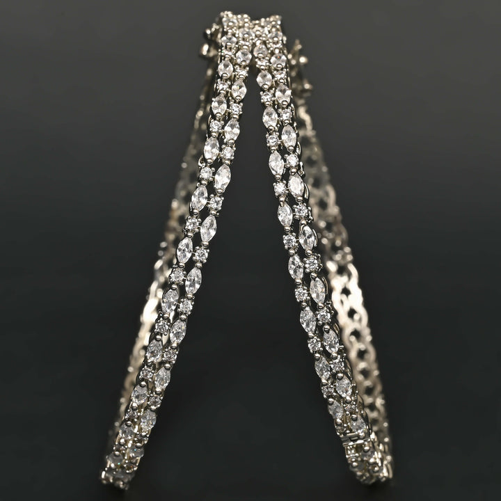 CZ White Gold Bangles