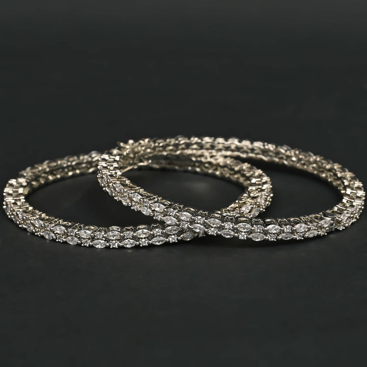 CZ White Gold Bangles