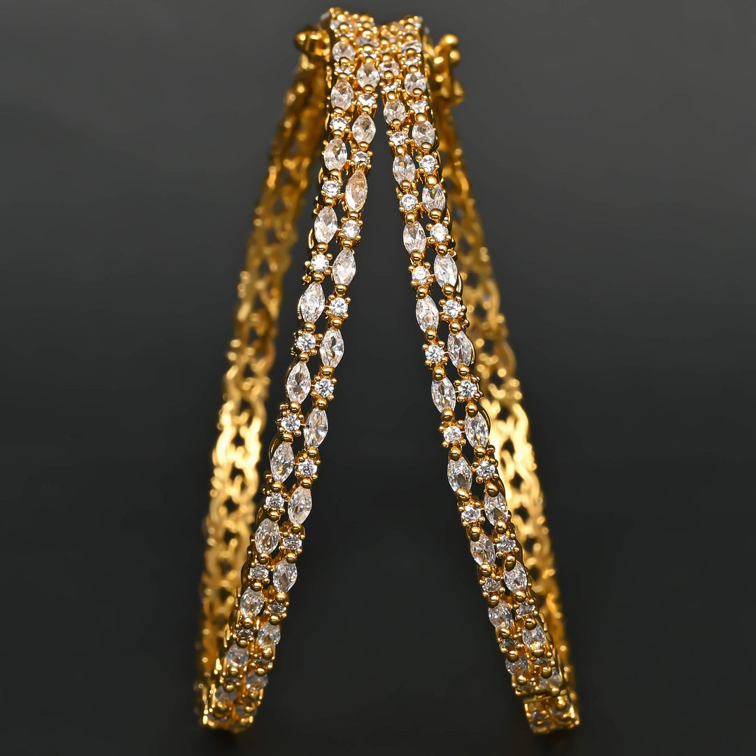 CZ Gold Finish Bangles
