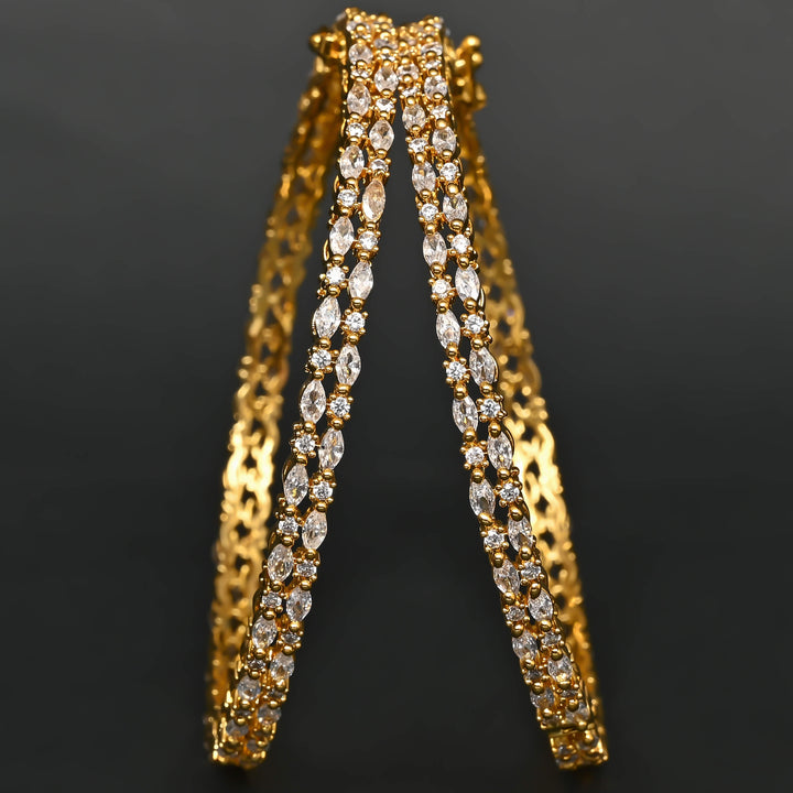 CZ Gold Finish Bangles