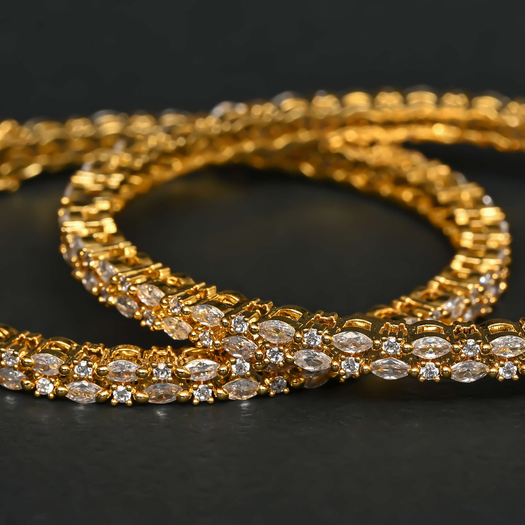 CZ Gold Finish Bangles