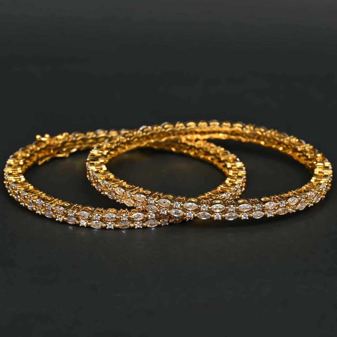 CZ Gold Finish Bangles