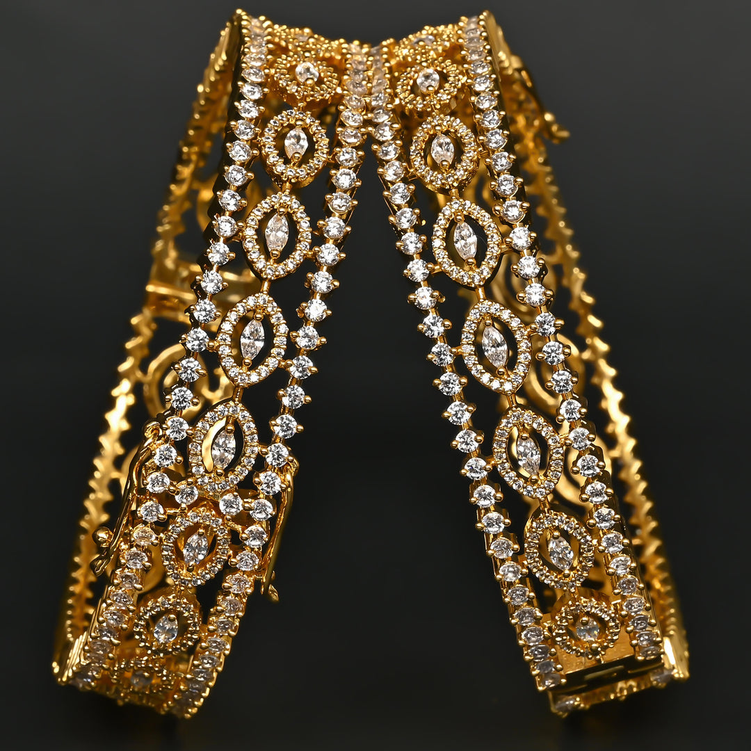 CZ Gold Finish Bangles