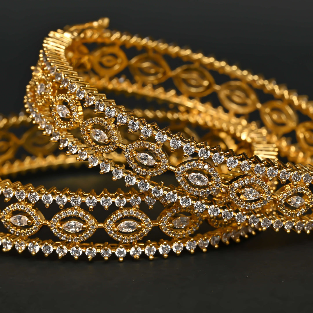 CZ Gold Finish Bangles