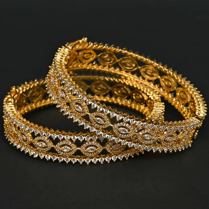 CZ Gold Finish Bangles