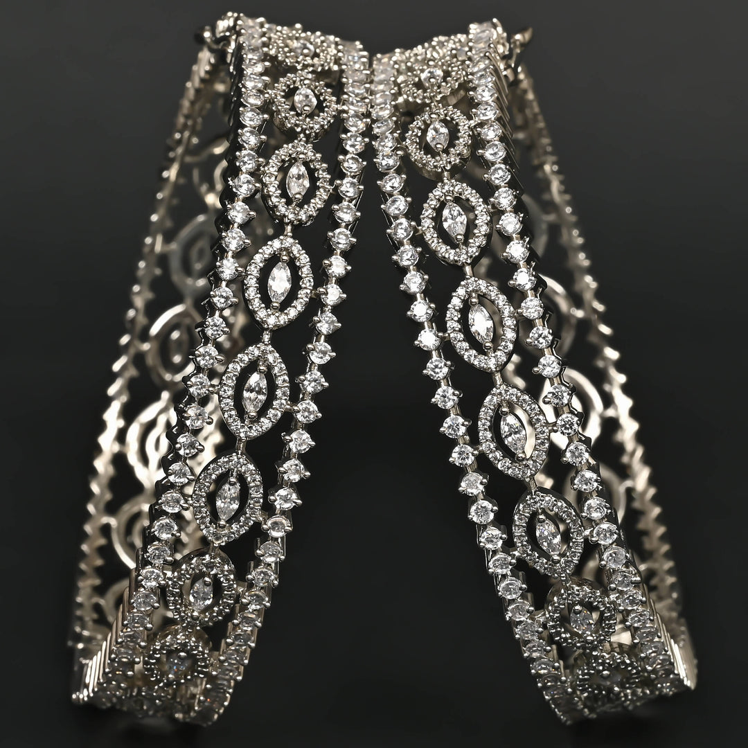 CZ White Gold Bangles