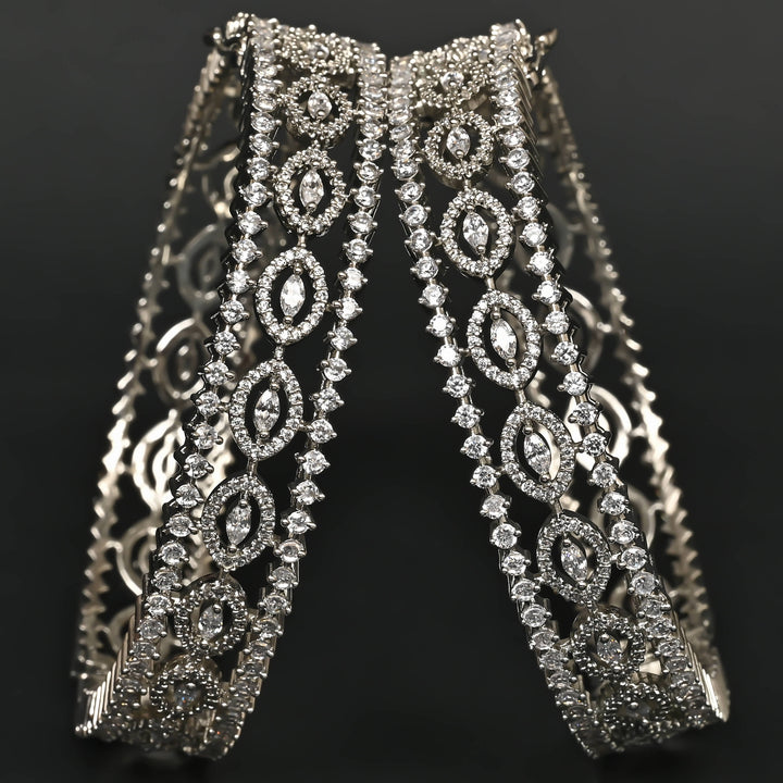 CZ White Gold Bangles
