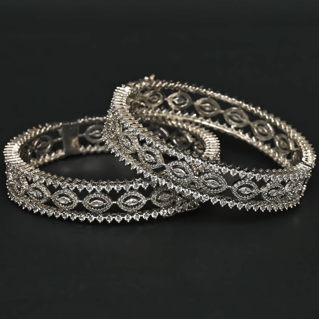CZ White Gold Bangles