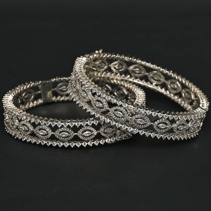 CZ White Gold Bangles
