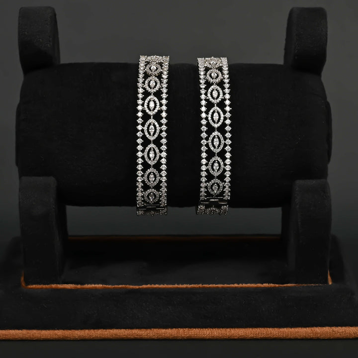 CZ White Gold Bangles