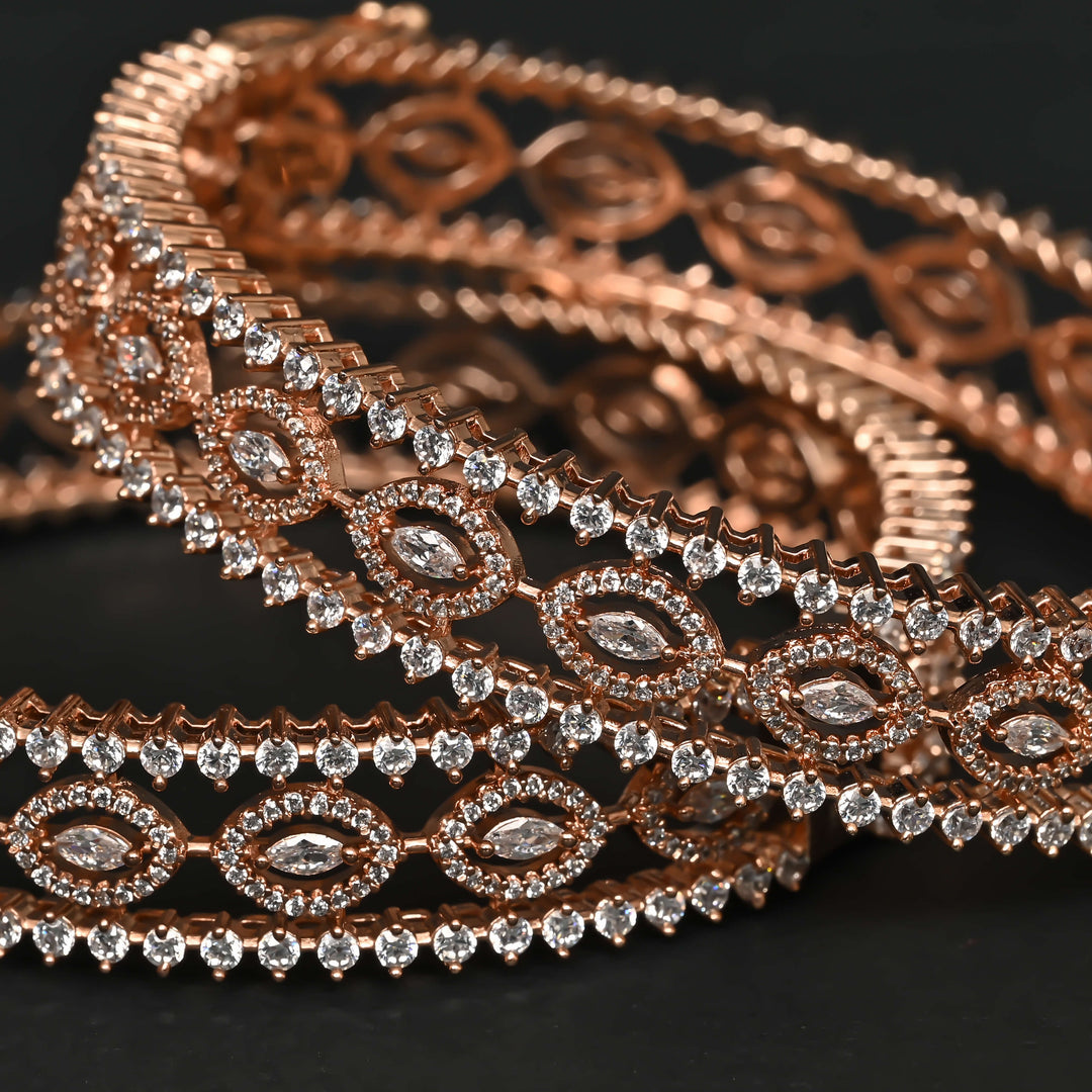 CZ Rose Gold Bangles