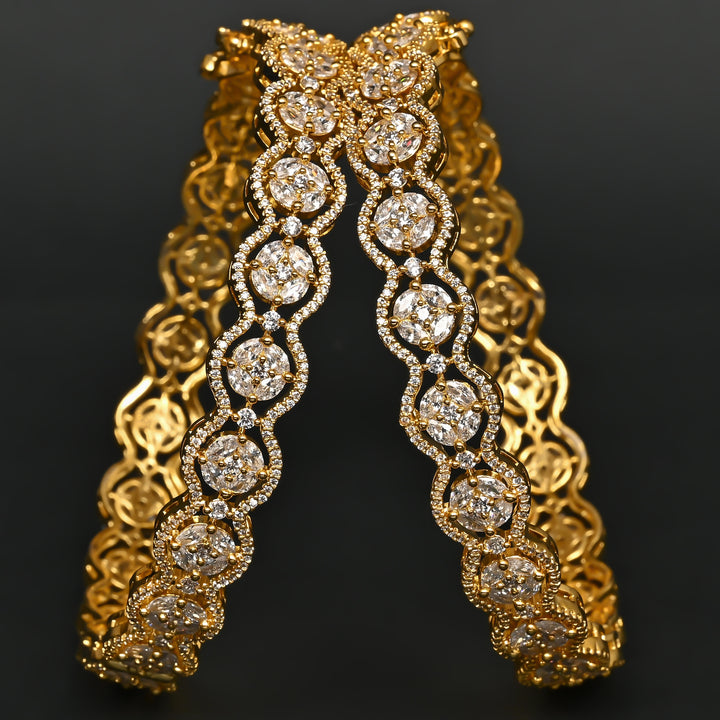 CZ Gold Finish Bangles