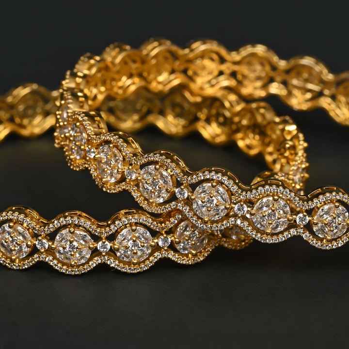 CZ Gold Finish Bangles