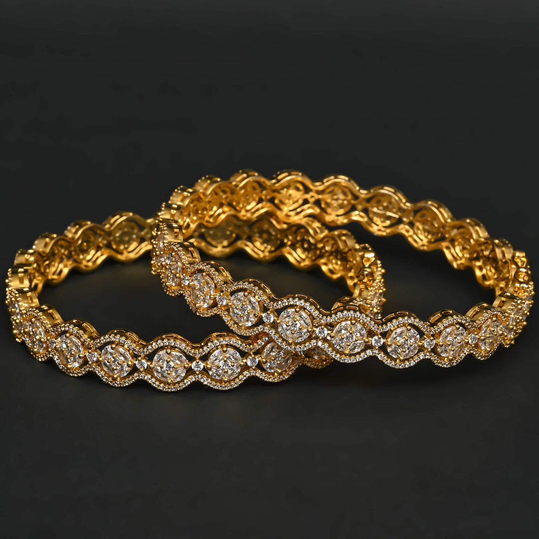 CZ Gold Finish Bangles