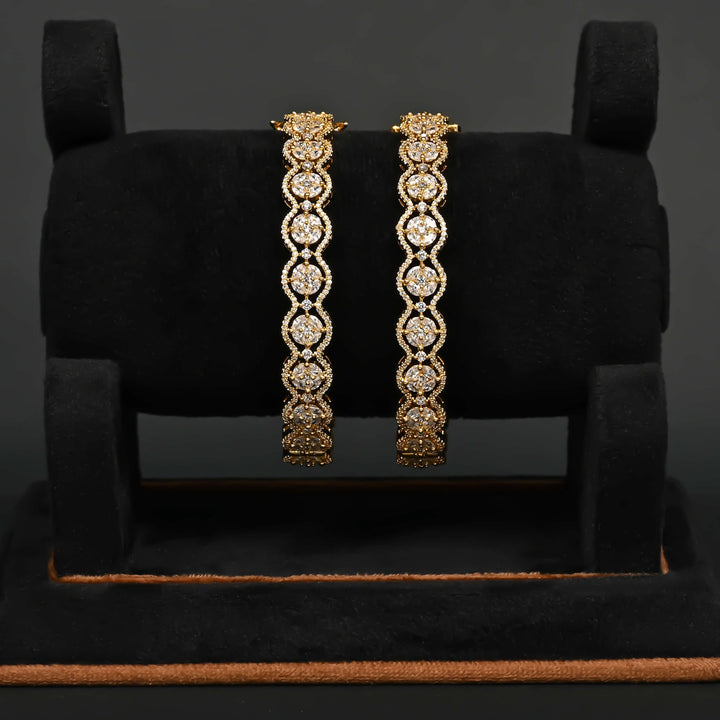 CZ Gold Finish Bangles