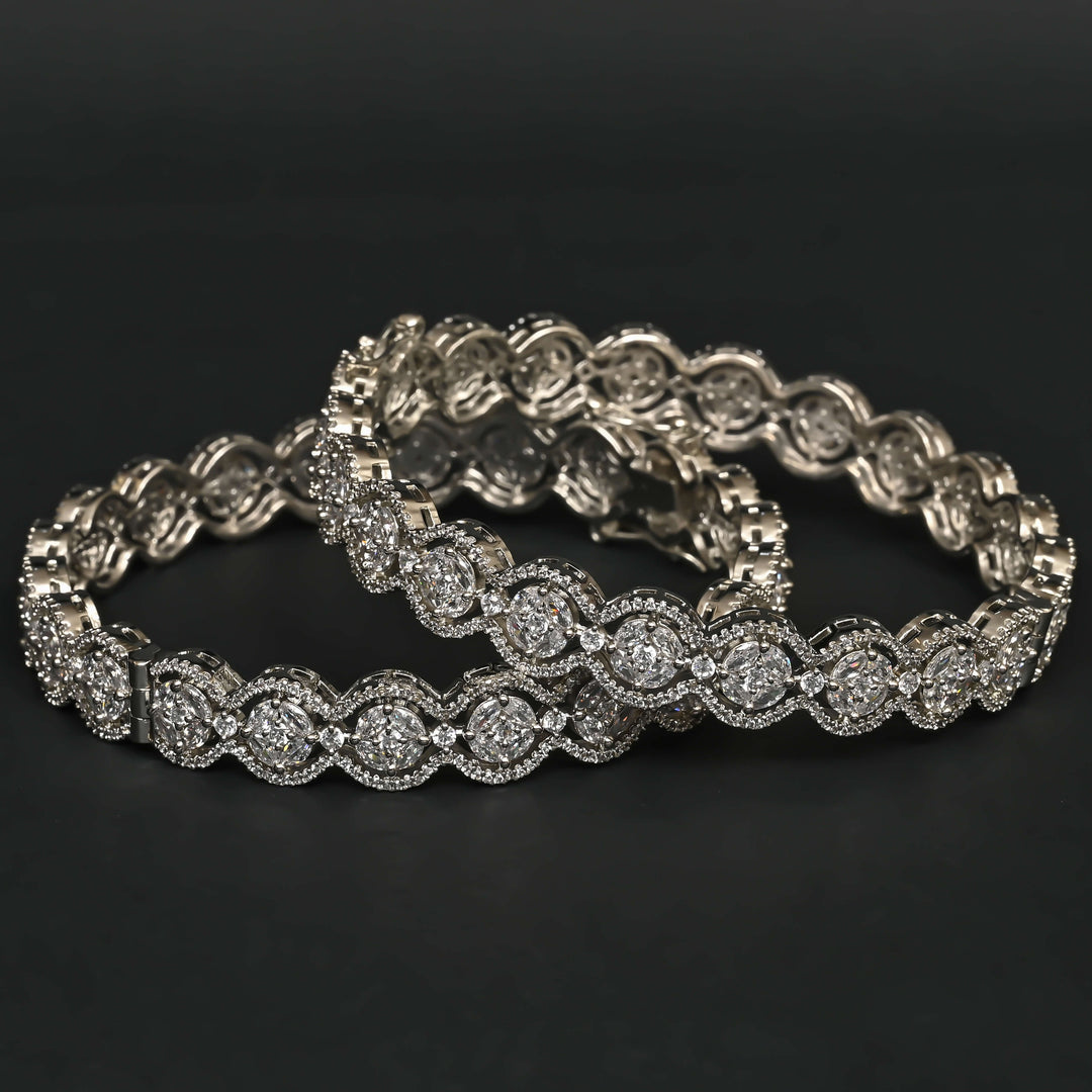 CZ White Gold Bangles