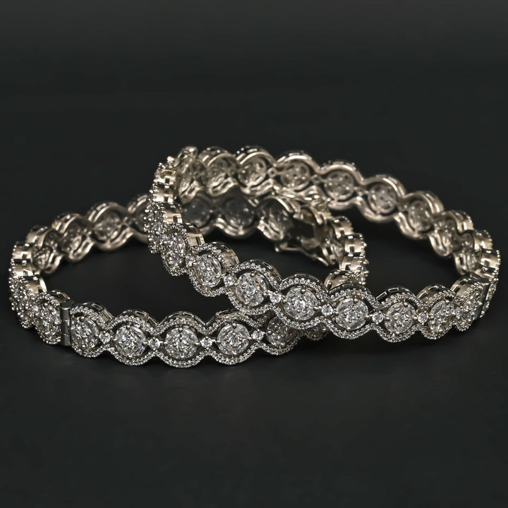 CZ White Gold Bangles