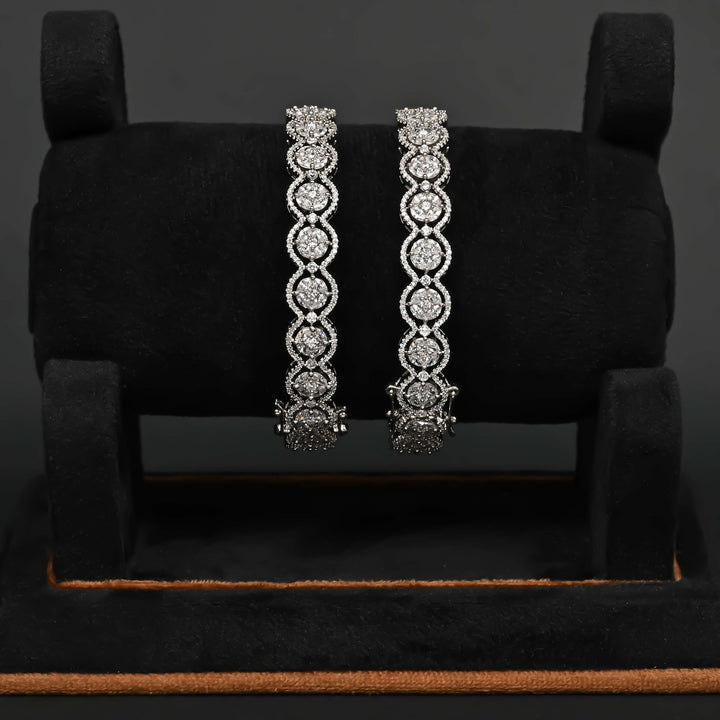 CZ White Gold Bangles