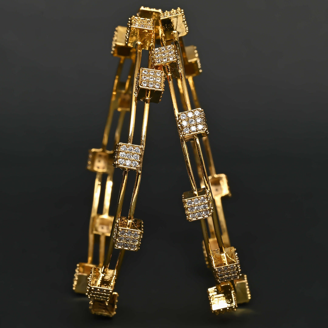 CZ Gold Finish Bangles