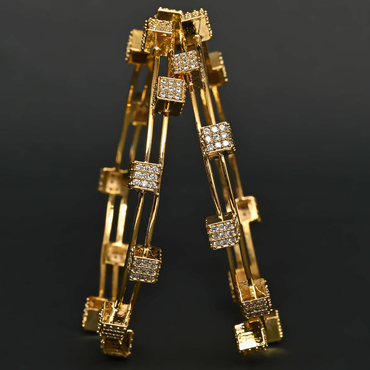 CZ Gold Finish Bangles