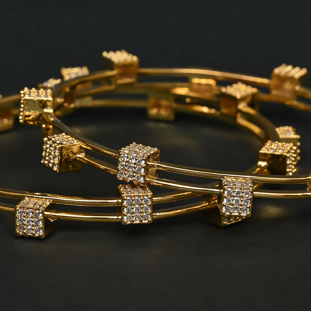 CZ Gold Finish Bangles