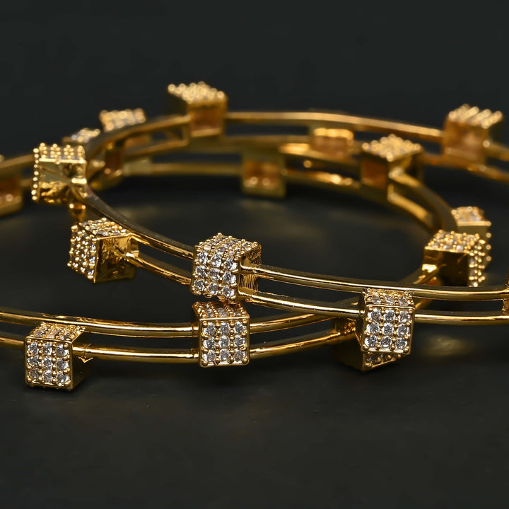 CZ Gold Finish Bangles