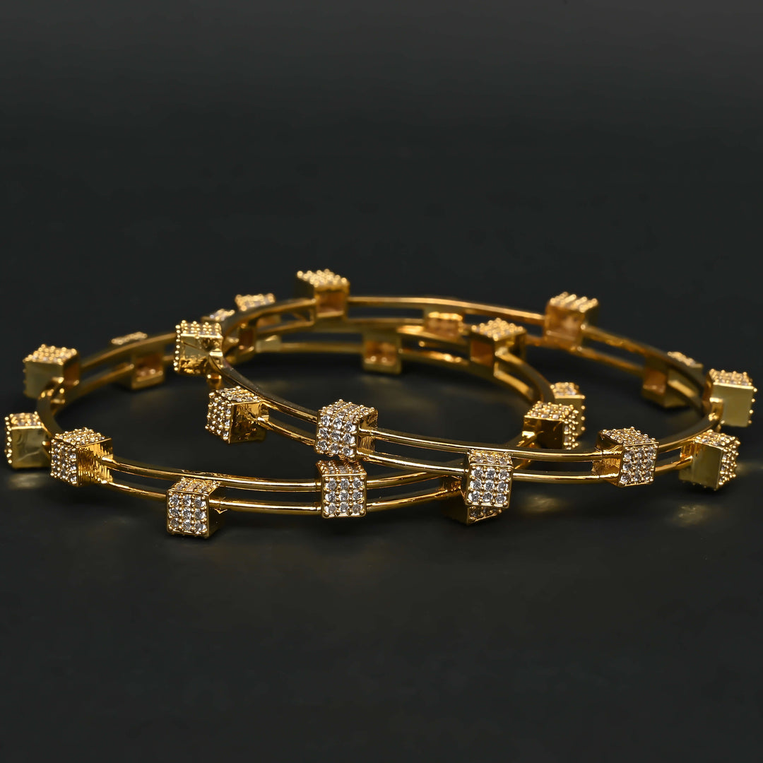 CZ Gold Finish Bangles