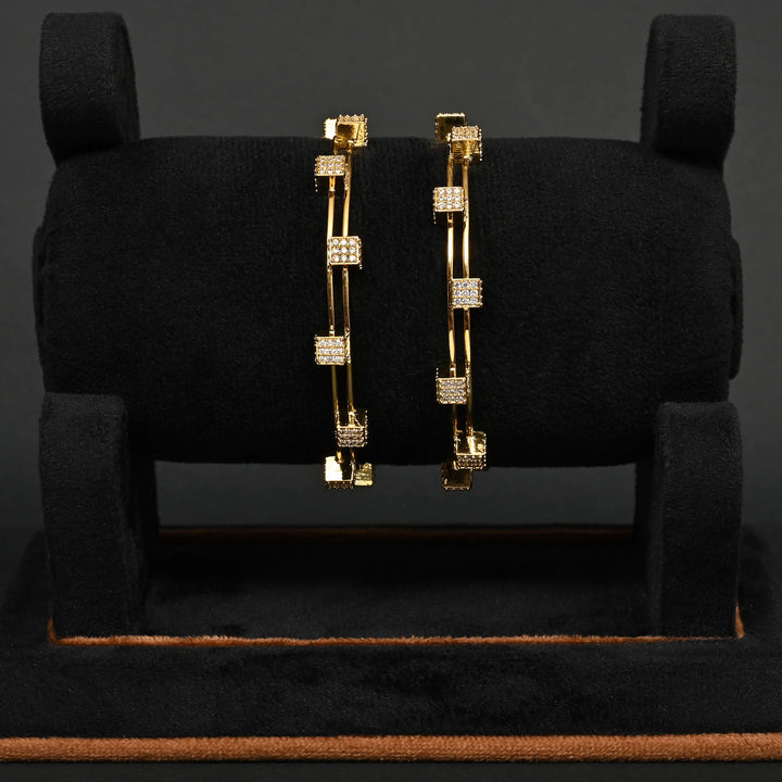 CZ Gold Finish Bangles