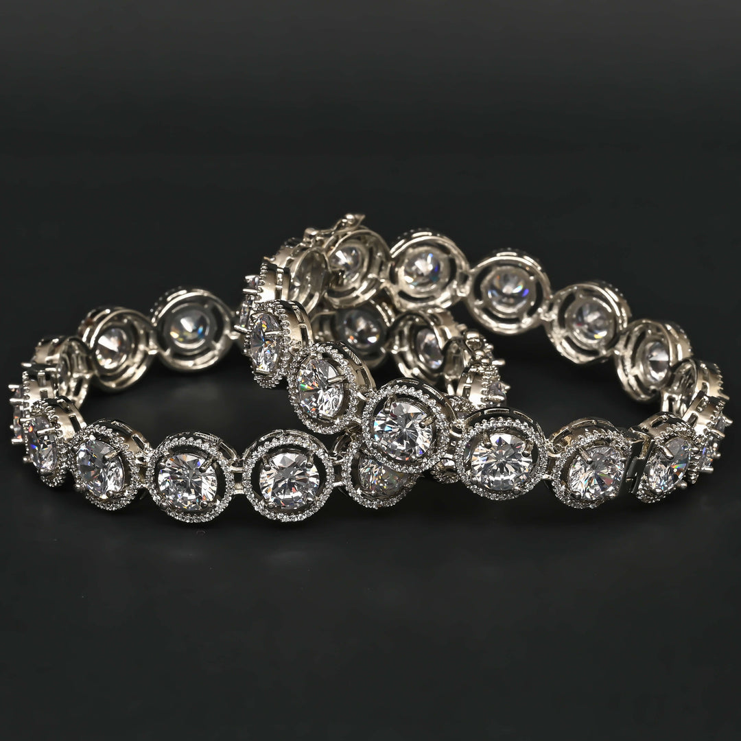 CZ White Gold Bangles