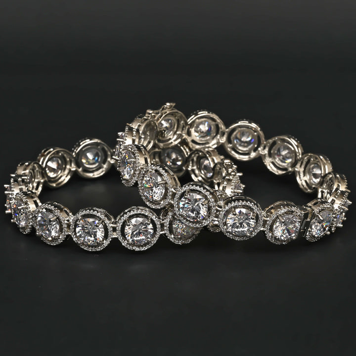 CZ White Gold Bangles