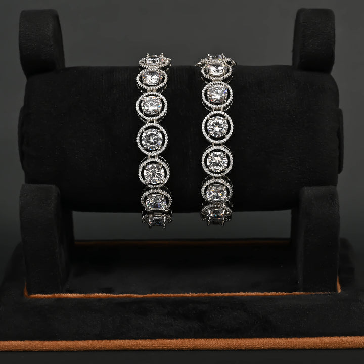 CZ White Gold Bangles